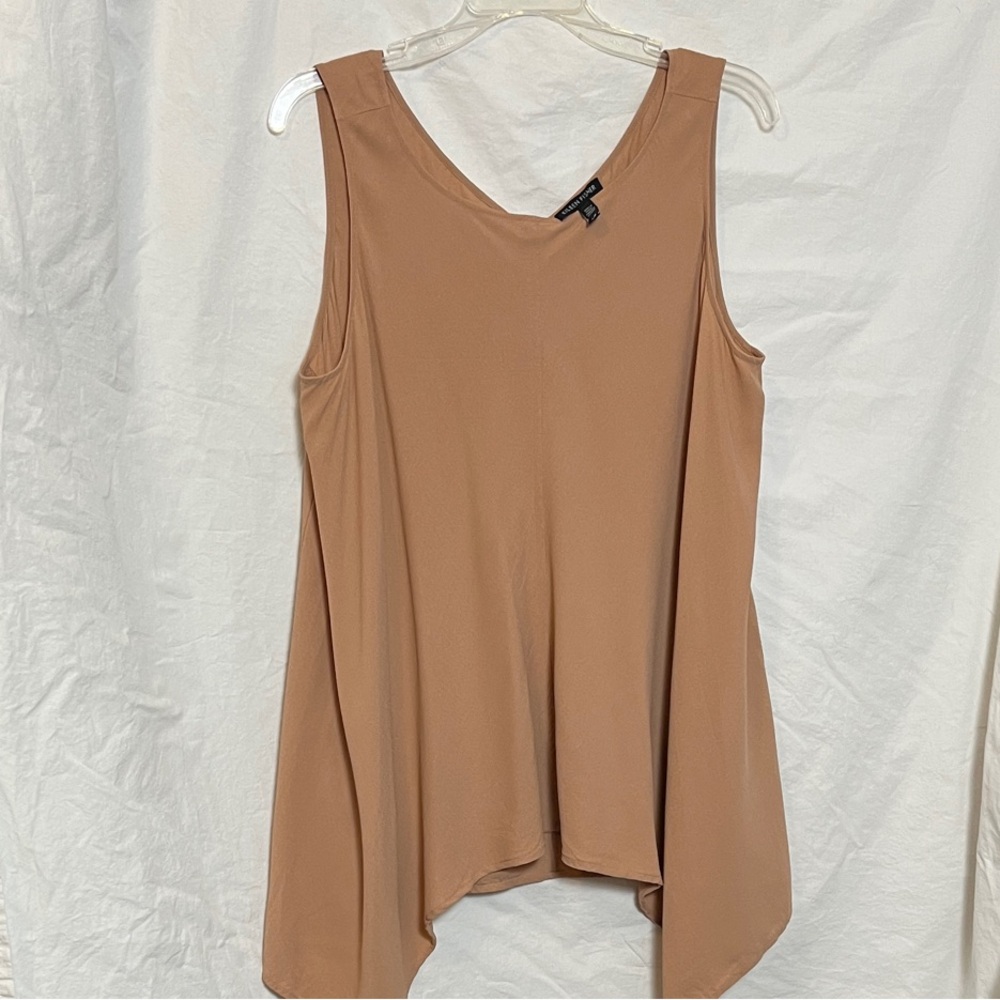 Eileen Fisher Silk Georgette Crepe Tank Size Large